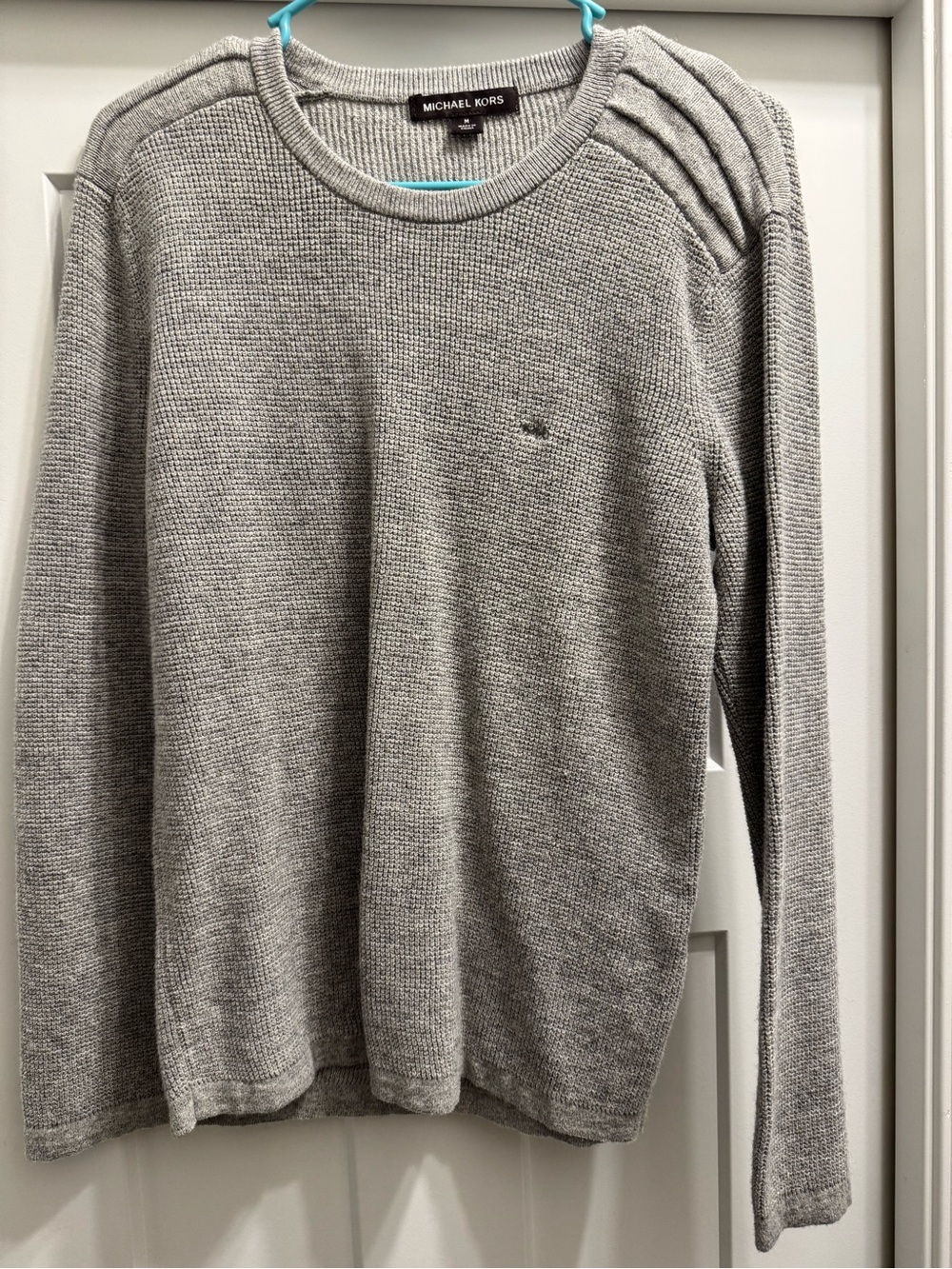 Michael Kors Men's Light Gray Crewneck Knit Sweater
